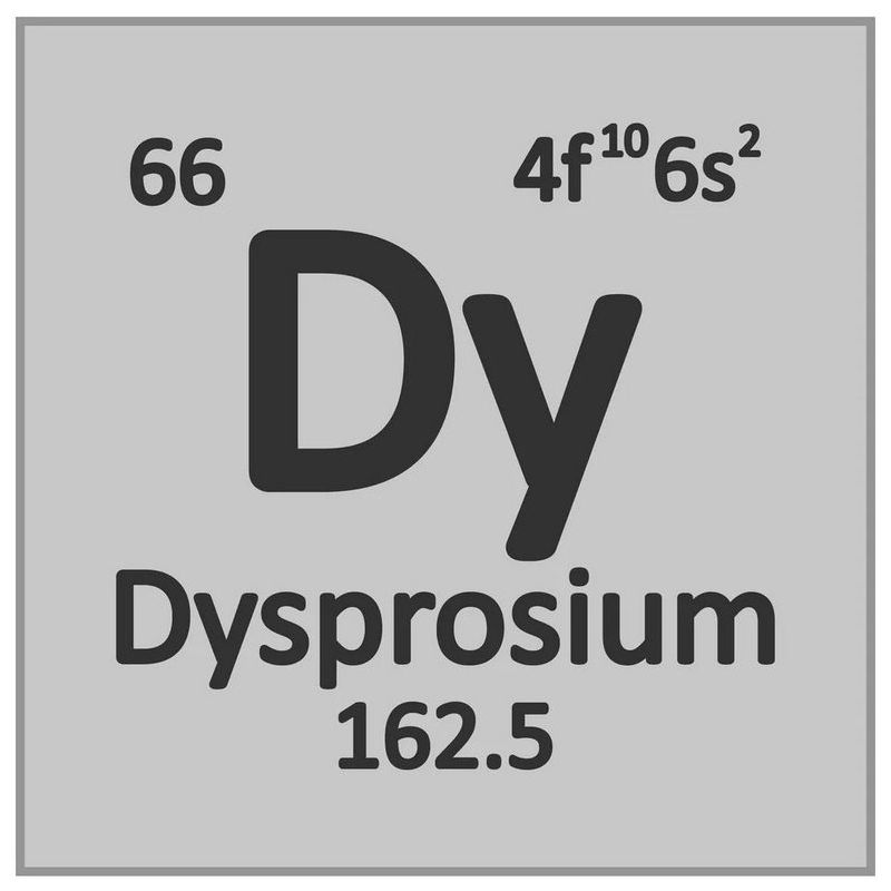 Dysprosium Dy, kov 66 vzácných zemin, 99,9 %