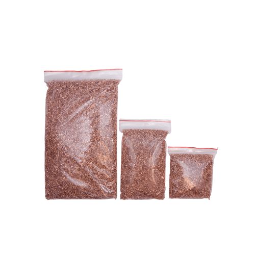 Měděné granule 99,9 % čistá měď Cu prvek 29 čistota recyklovaná 100 g–5 kg