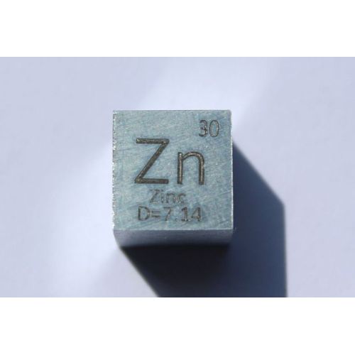 Zinková kovová kostka Zn 10x10mm leštěná 99,99% čistota kostka