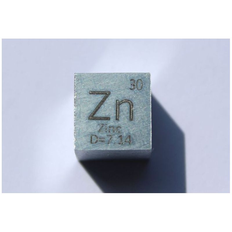 Zinek kovová kostka Zn 10x10mm leštěná kostka čistoty 99,99%