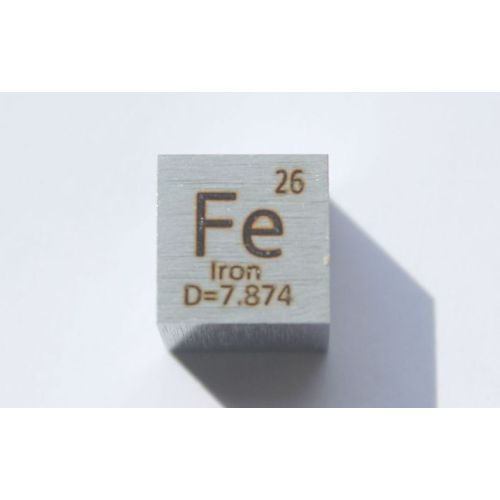 Železo Fe kovová kostka 10x10mm leštěná 99,99% čistota kostka