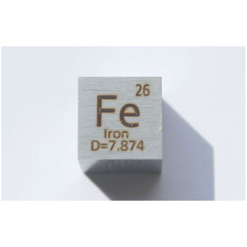 Železná Fe kostka 10x10mm leštěná kostka o čistotě 99,99%