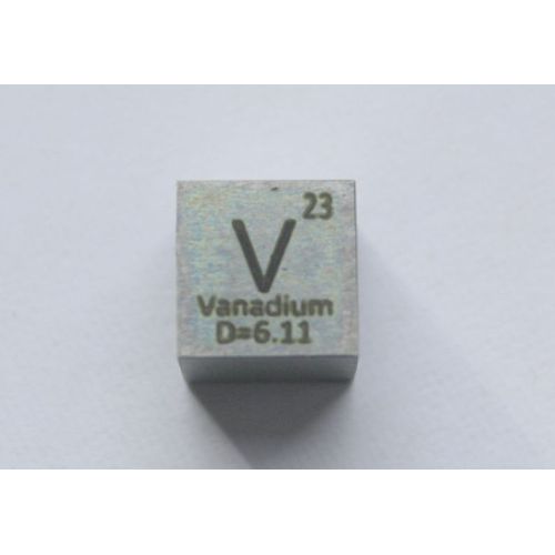 Vanadium V kovová kostka 10x10mm leštěná 99,9% čistota kostka