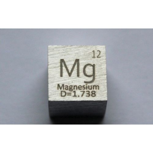 Magnesium Mg kovová kostka 10x10mm leštěná 99,95% čistota kostka