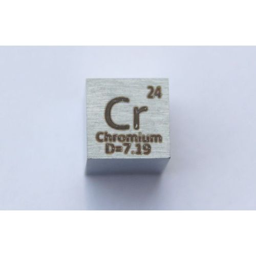 Chrom Cr kovová kostka 10x10mm leštěná 99,7% čistota kostka