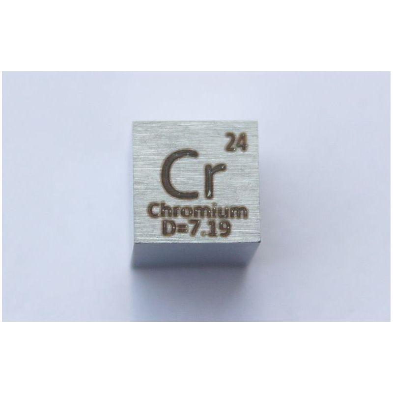 Chrom Cr kovová kostka 10x10mm leštěná 99,7% čistota kostka