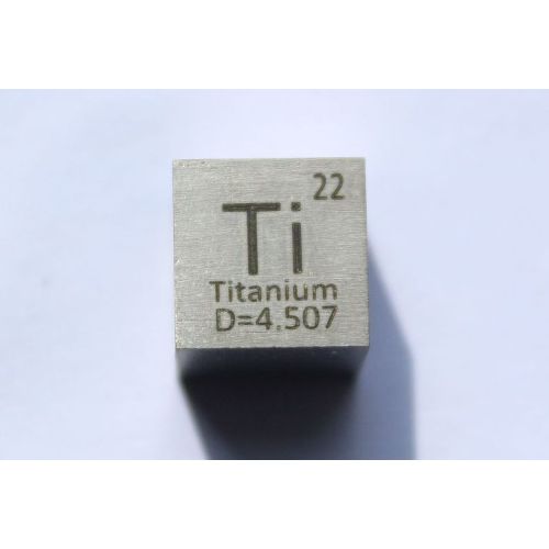 Titan Ti kovová kostka 10x10mm leštěná 99,5% čistota kostka