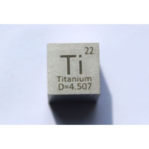 Titan Ti kovová kostka 10x10mm leštěná kostka 99,5% čistoty