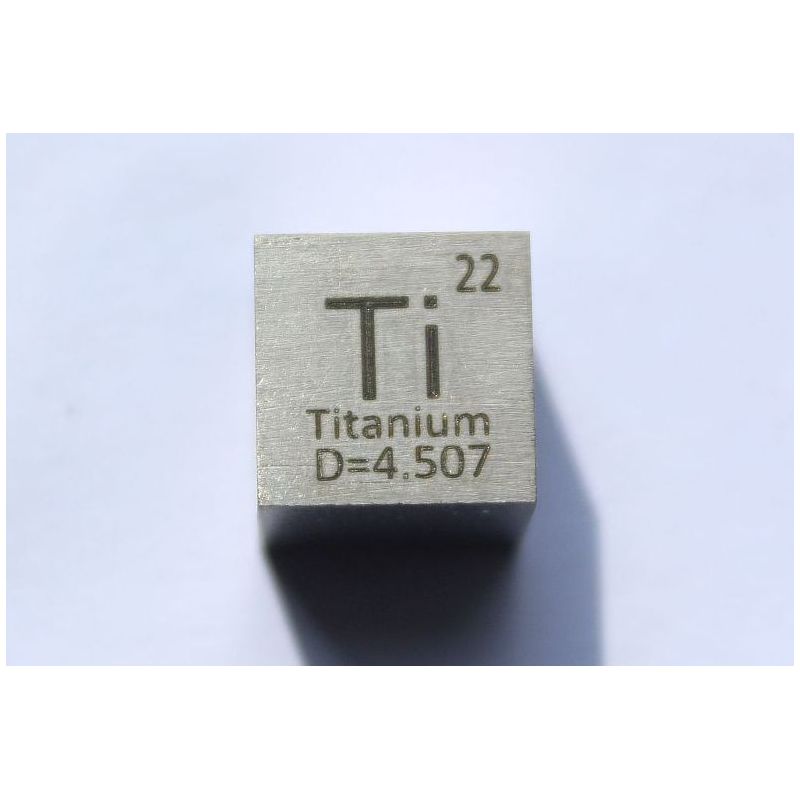 Titan Ti kovová kostka 10x10mm leštěná 99,5% čistota kostka