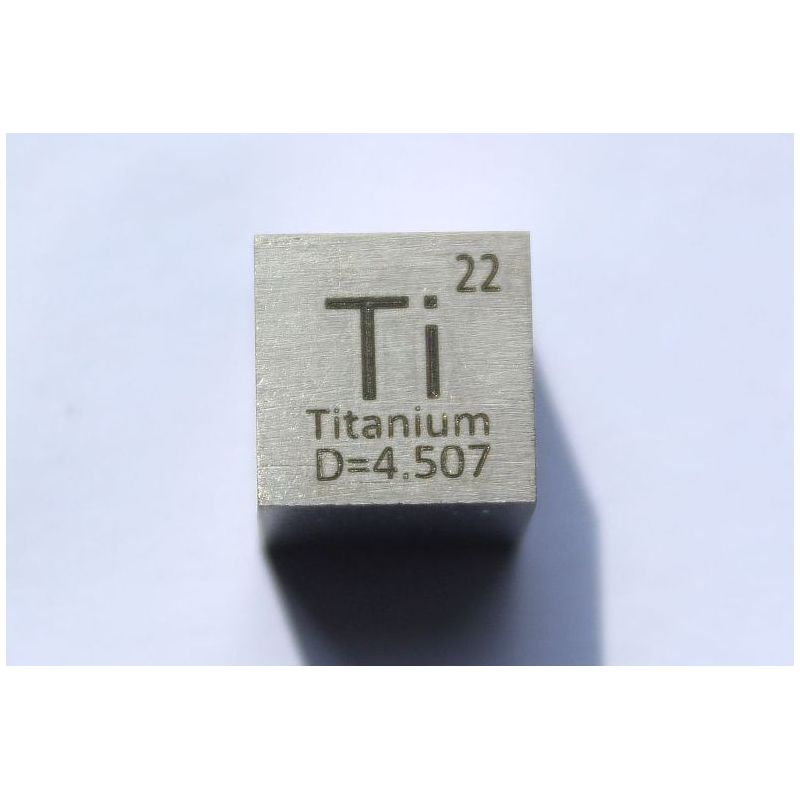 Titan Ti kovová kostka 10x10mm leštěná kostka 99,5% čistoty