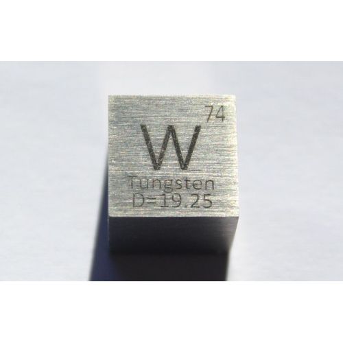 Wolfram W kovová kostka 10x10mm leštěná kostka čistoty 99,95%