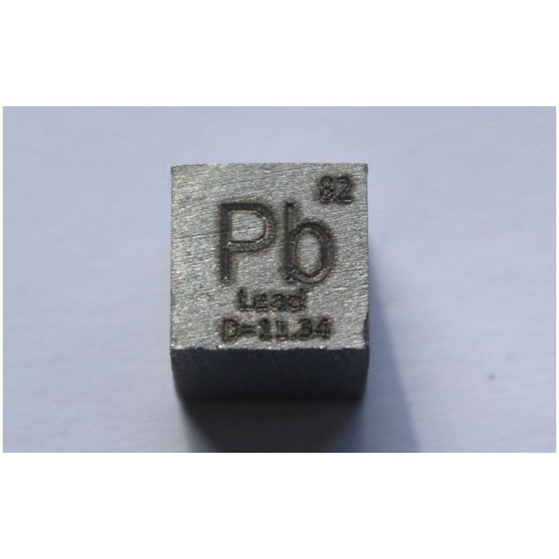 Olovo Pb kovová kostka 10x10mm leštěná 99,99% čistota kostka