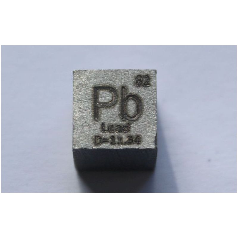 Olovo Pb kovová kostka 10x10mm leštěná kostka čistoty 99,99%