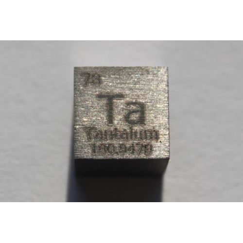 Tantal Ta kovová kostka 10x10mm leštěná 99,9% čistota kostka