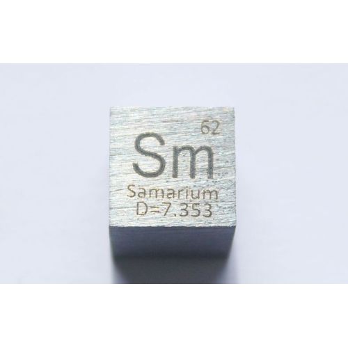 Samarium Sm kovová kostka 10x10mm leštěná 99,95% čistota kostka