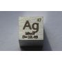 Stříbrná Ag kovová kostka 10x10mm leštěná 99,99% čistota kostka