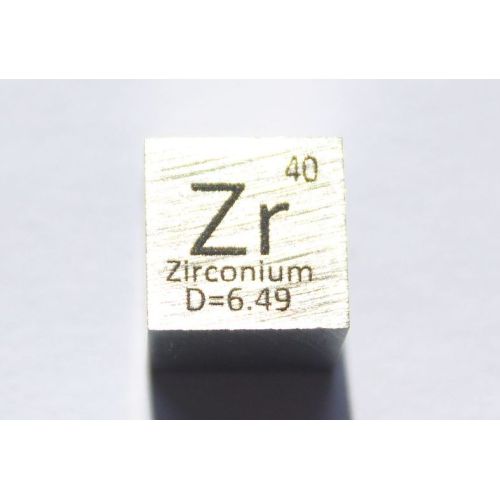 Zirkonium Zr kovová kostka 10x10mm leštěná 99,2% čistota kostka