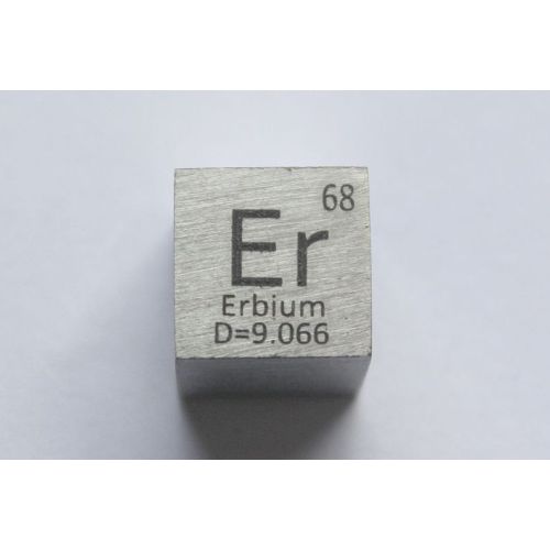Erbium Er kovová kostka 10x10mm leštěná 99,9% čistota kostka