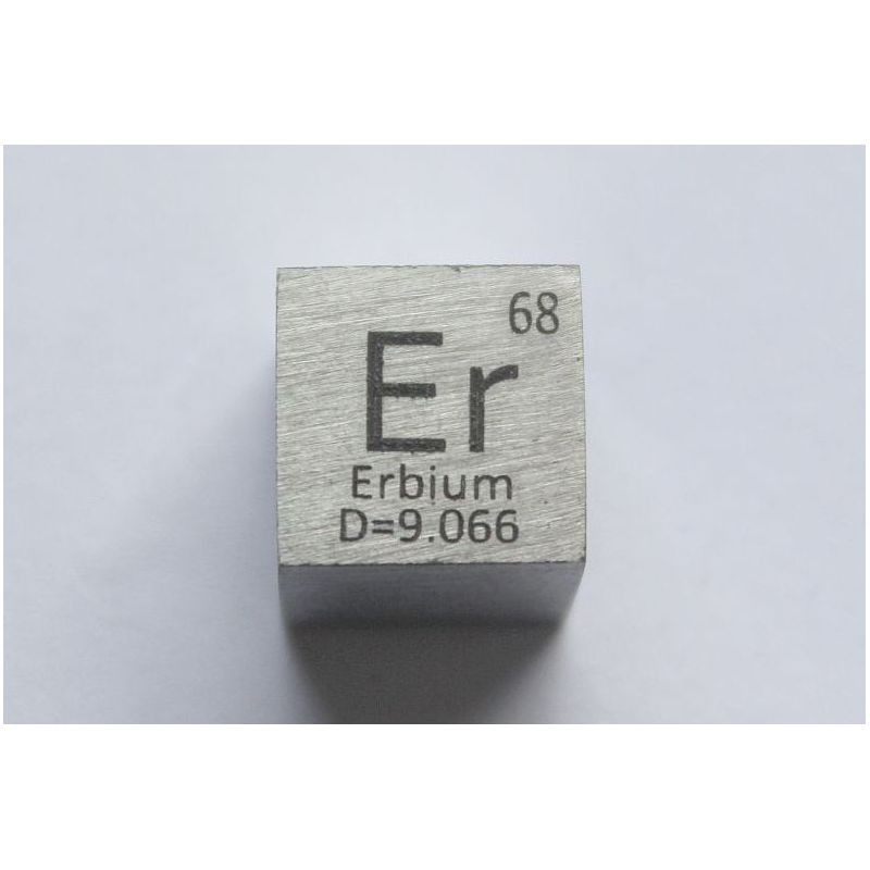 Erbium Er kovová kostka 10x10mm leštěná 99,9% čistota kostka