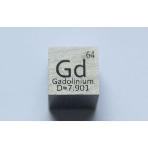 Gadolinium Gd kovová kostka 10x10mm leštěná 99,99% čistota kostka