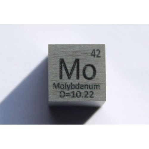 Molybden Mo kovová kostka 10x10mm leštěná 99,95% čistota kostka