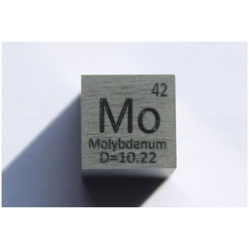 Molybden Mo kovová kostka 10x10mm leštěná kostka čistoty 99,95%