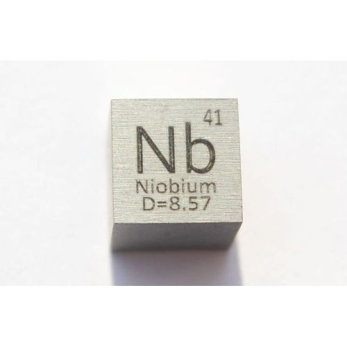 Niob Nb kovová kostka 10x10mm leštěná 99,95% čistota Niobová kostka