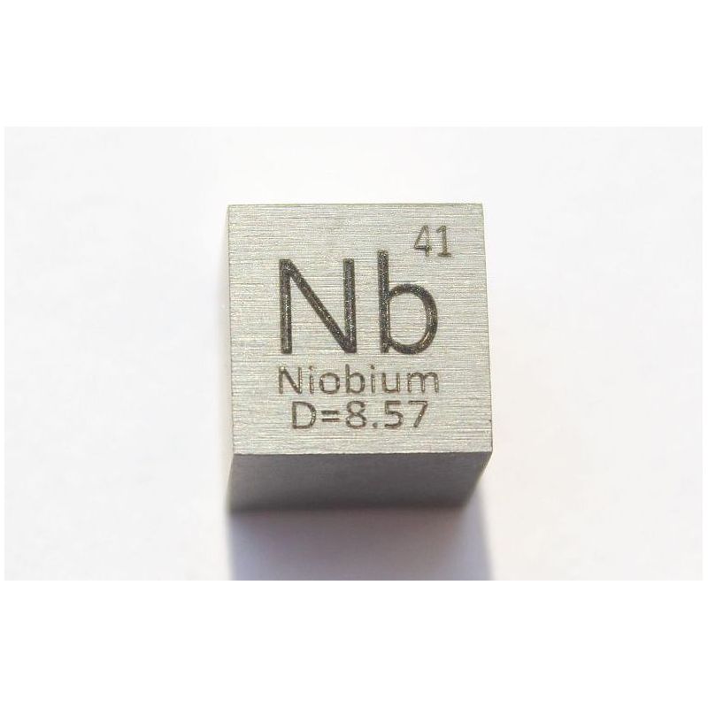 Niob Nb kovová kostka 10x10mm leštěná 99,95% čistota Niobová kostka
