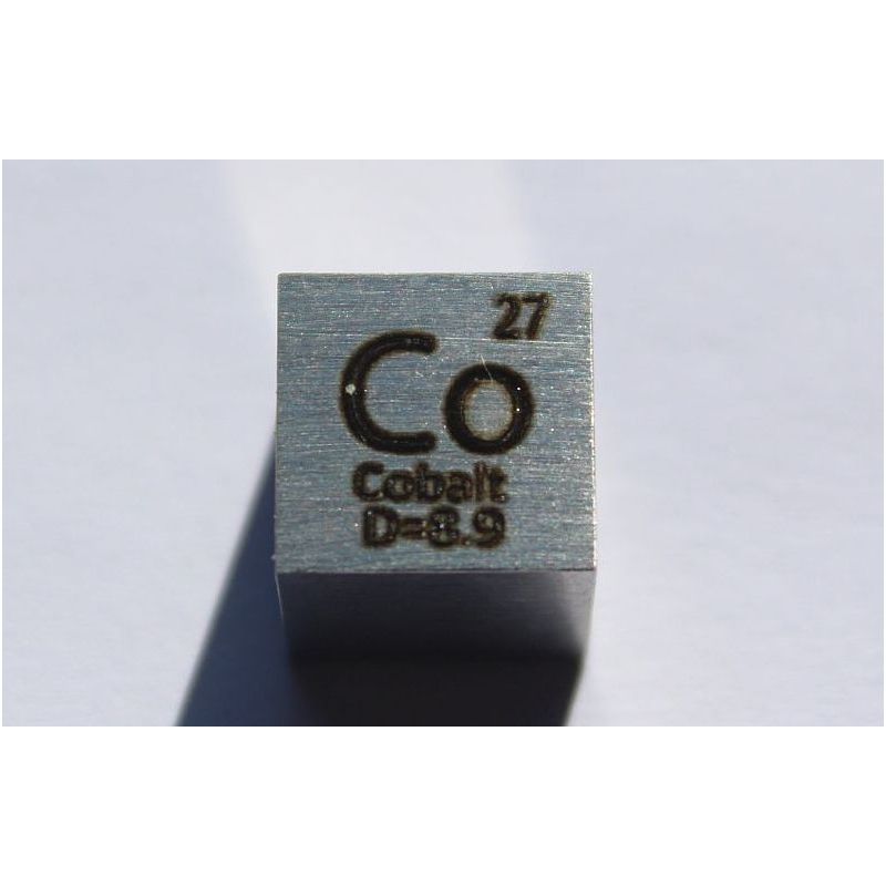 Kobalt Co kovová kostka 10x10mm leštěná 99,96% čistota kostka