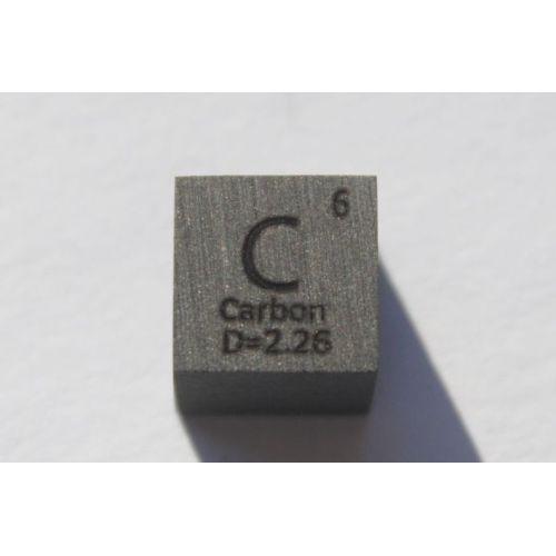 Uhlík C kovová kostka 10x10mm leštěná 99,9% čistota kostka