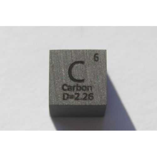 Uhlík C kovová kostka 10x10mm leštěná kostka čistoty 99,9%