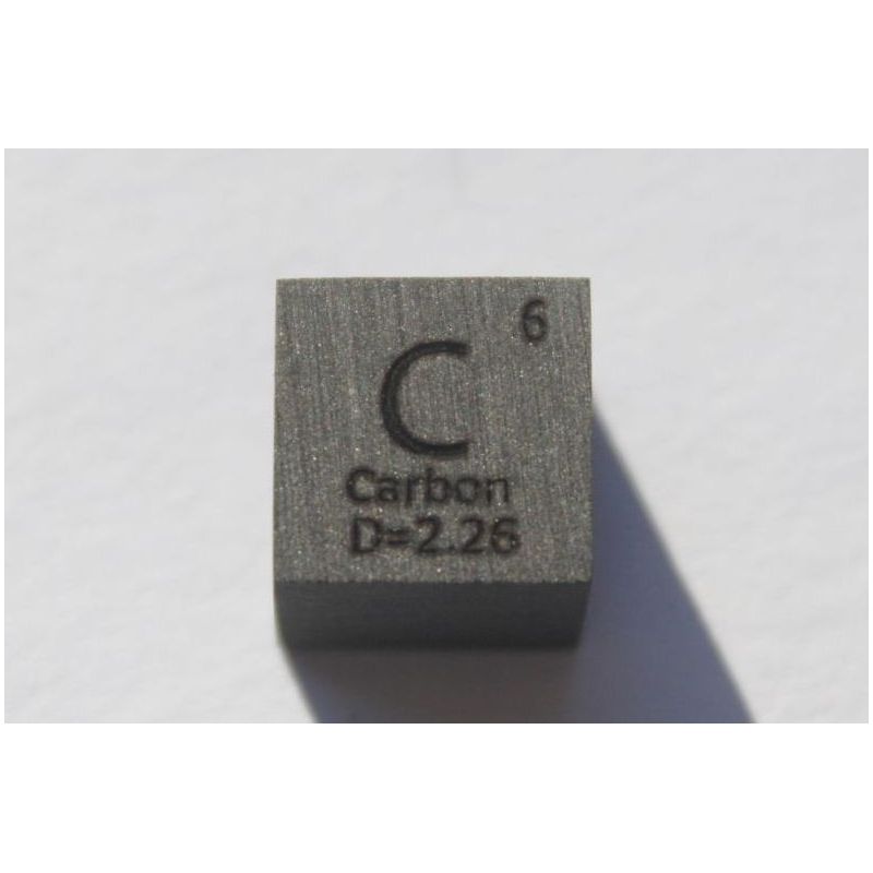 Uhlík C kovová kostka 10x10mm leštěná 99,9% čistota kostka